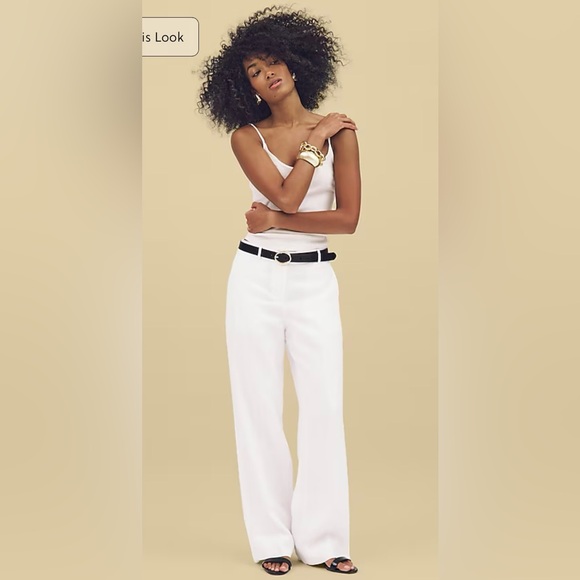 J.Crew Tall Harbor pant in linen in white